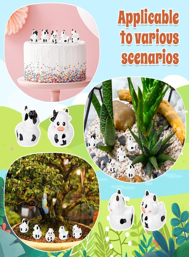 GGSTDDUP 50 Pcs Cow Ducks Toy Figures, Mini Cow Resin Ducks Bulk, Tiny Cows Figurine Dress up Duck Toy for Party Favors (Cow) - Image 5